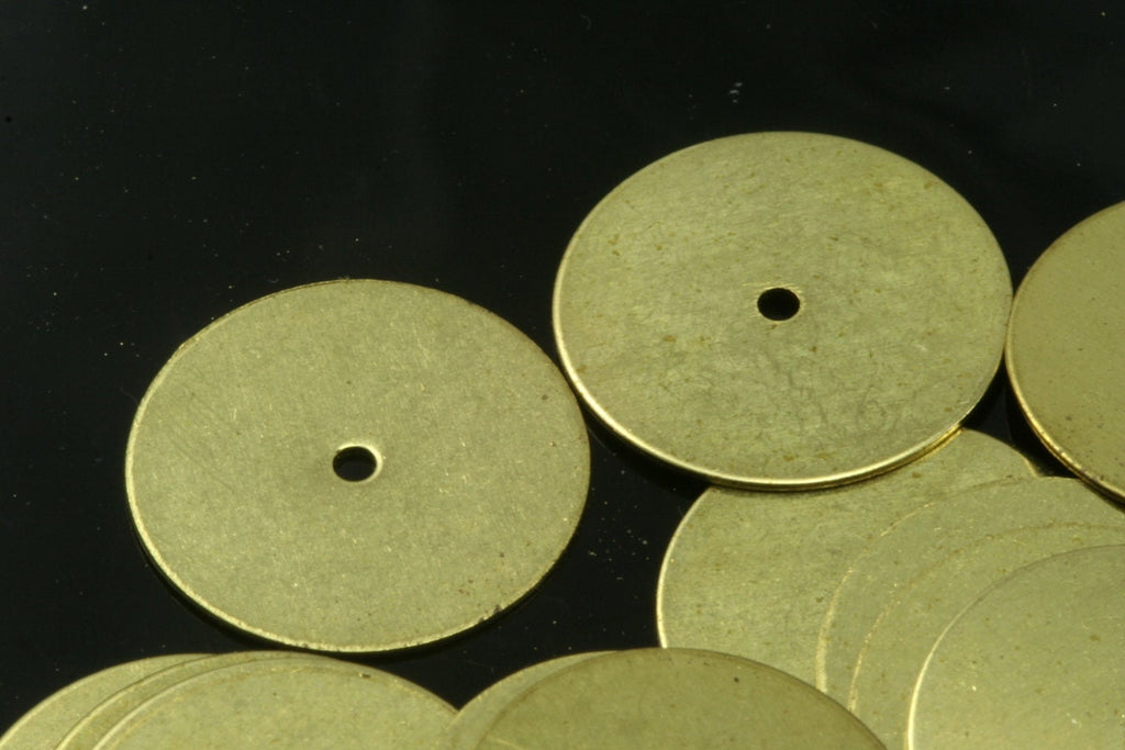 30 Pcs raw brass 20mm Circle middle hole raw brass Charms ,Findings 63R-40