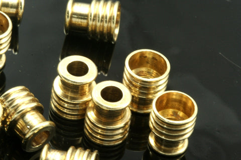15 pcs raw brass 10,5x 9mm (hole 7,8mm 4.8mm) industrial brass Charms, end caps cord ENC8 1231R