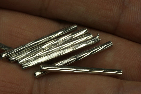 tube silver tone spacer bead 40 pcs 2x25mm ttt02 945