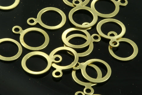 400 pcs 8mm raw brass circle with one loop raw brass charms ,raw brass findings 93R-48 tmlp