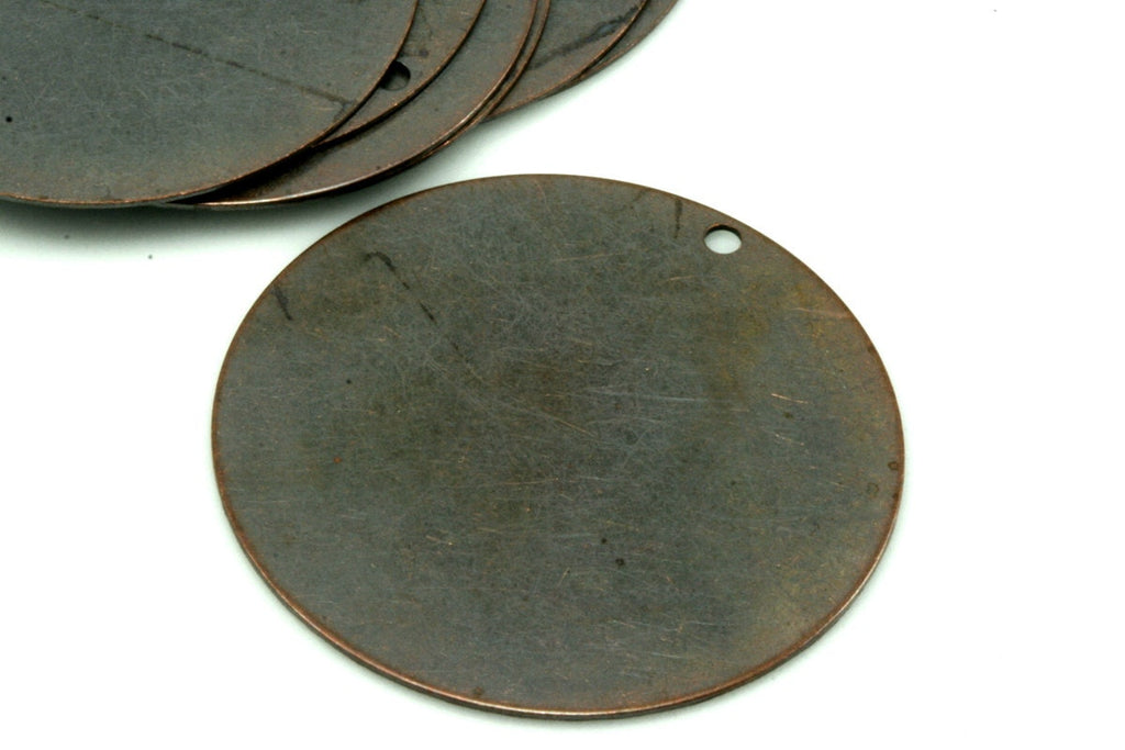 15 Pcs Antique copper Tone Brass 32mm Circle tag   with hole ,Findings 4AC-51 171