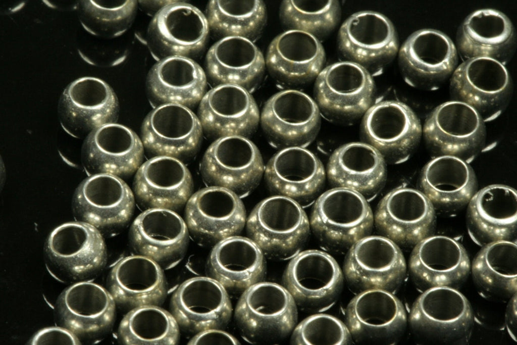 brass spacer bead ,100 pcs 3mm 15 gauge 1,5mm silver tone  findings bab1.5