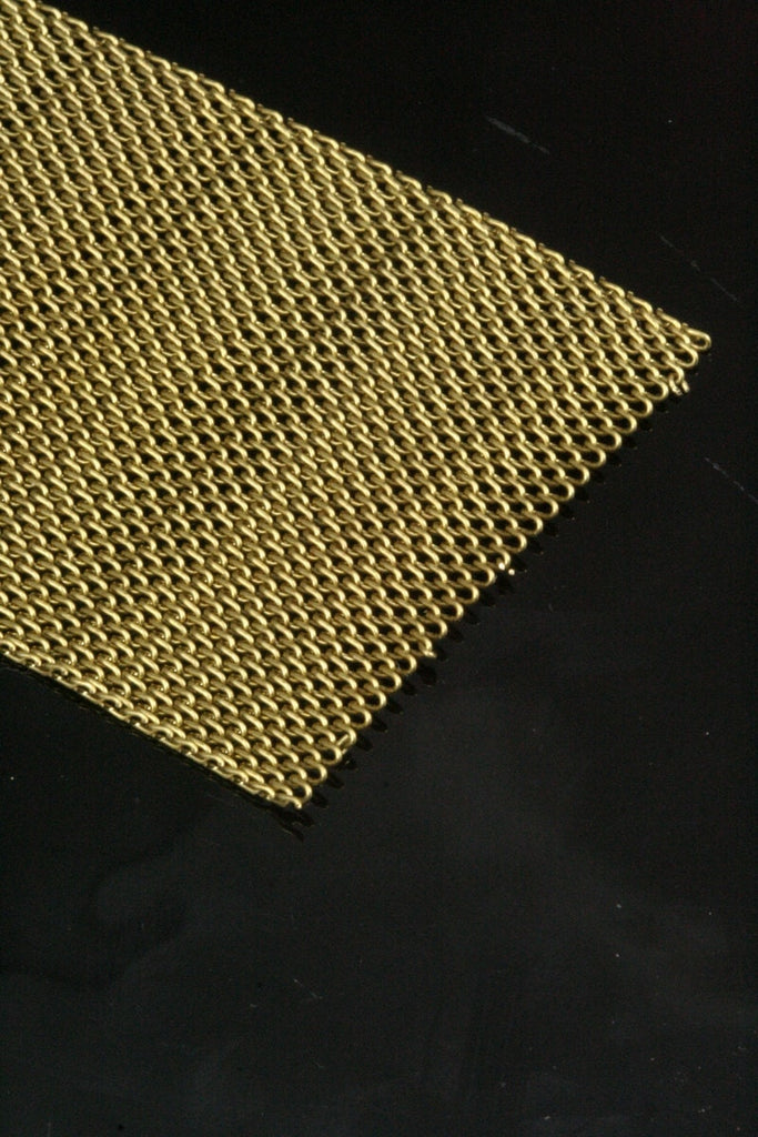 raw brass mesh chain 1 mt 3,3 feet 30mm
