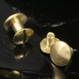 screw rivets, chicago screw 9x8mm raw brass studs, screw rivets, chicago screw / concho screw, 1/8" bolt CSC5 oz583-2096