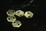 80 pcs 10mm raw brass hexagonal stamping (0,8mm 20 gauge) 2 hole charms ,findings 983R-40