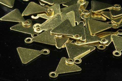 triangle tag charms with 1 hole 300 pcs raw brass 8x9.3mm  ,findings 1013R-38  tmlp