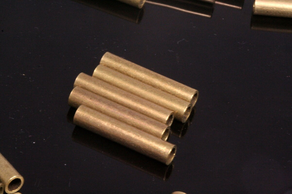 20 pcs 5x25mm (hole 3.8mm) raw brass tube industrial brass charms,findings raw brass spacer bead