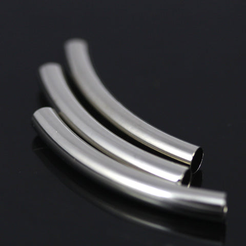 12 pcs nickel plated brass curved tube 7x60mm (hole 6,4mm) EN607C 1851