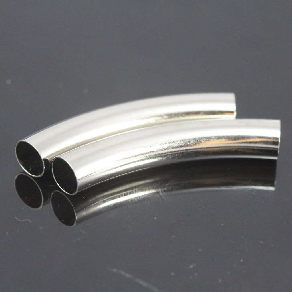 15 pcs nickel plated curved tube 6x50mm (hole 5,4mm) 1853