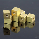 Raw Brass square cube stamping 5x5mm 2mm hole bab2 OZ617