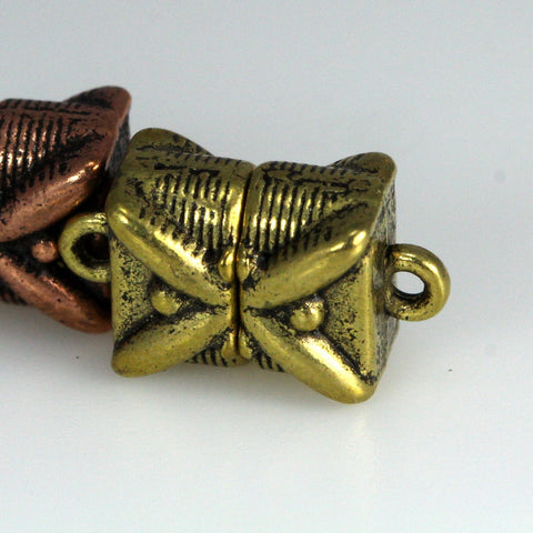 Magnetic Clasp 1 strand 9mm 0,35" antique brass tone alloy bracelet necklace MCL AB1193