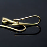 20 pcs  21mm raw brass earring hook with loop 1261