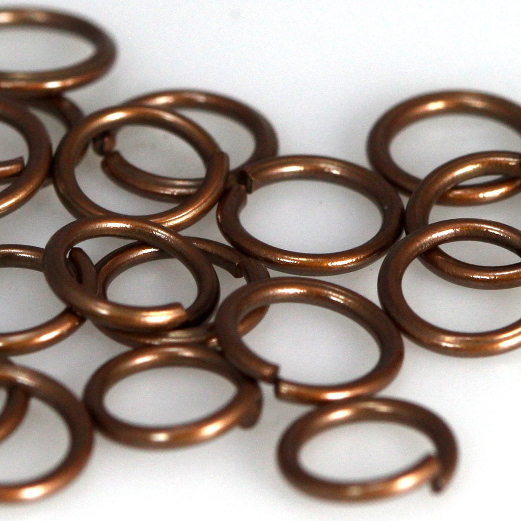 Open jump ring 9mm 20 gauge( 0,8mm ) antique copper tone brass jumpring 920JC-12,5 1167AC