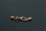 25 pcs antique copper tone (alloy) lobster clasps with (brass) crimp end (2mm) set (10mm Lobster) Cord tips 10C2C 525