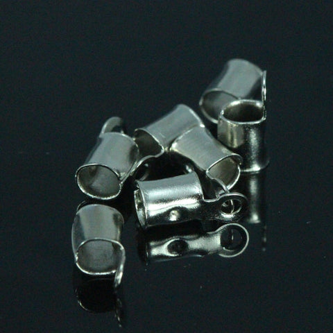 100 pcs 1,2mm 17 gauge nickel plated brass crimp, end cap, finding, leather, cord, S1-kN 249