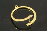 brass earring pendant 26mm gold plated 234
