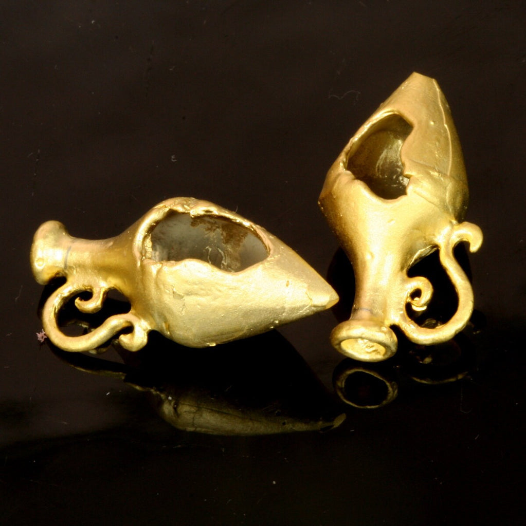 2 pcs 28mm  gold plated brass amphora  finding charm pendant 506