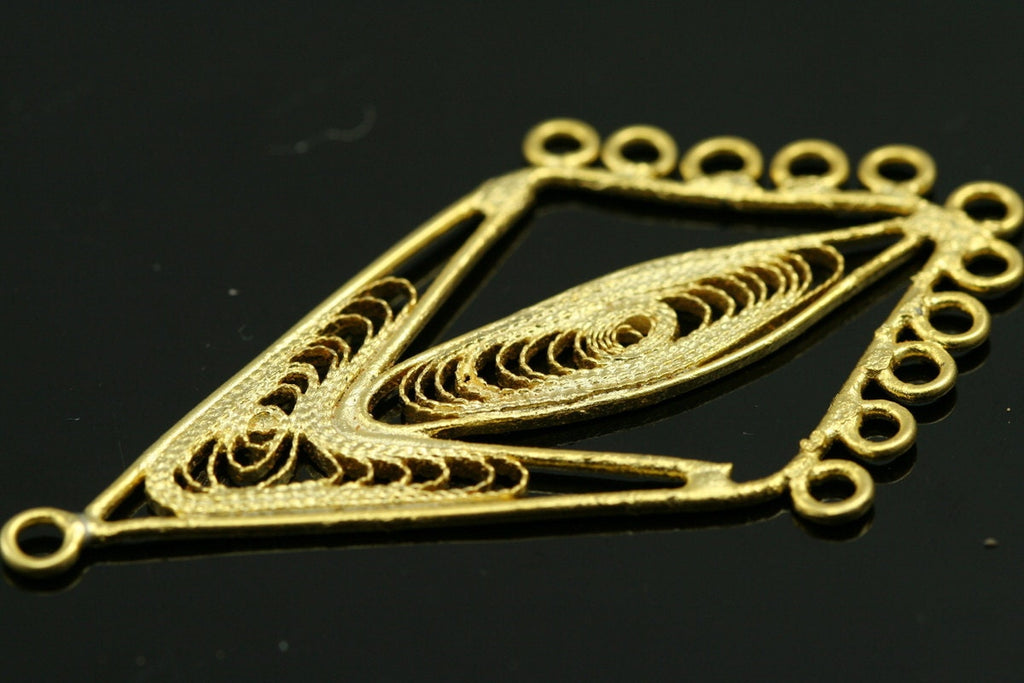 2 pcs 60mm gold plated brass handmade finding charm pendant 573
