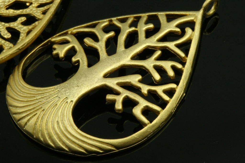2 pcs 50mm gold plated brass leaf shape drop finding charm pendant  575