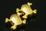 6 pcs  12,5mm (hole 2,5mm) gold plated Skull spacer Skull Findings spacer bead bab2.5 189