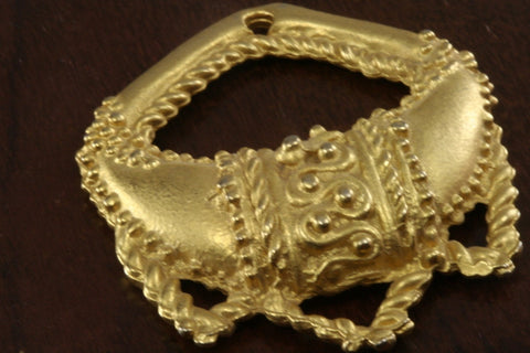 1 pc Gold plated Brass Pendant 40x35mm 153