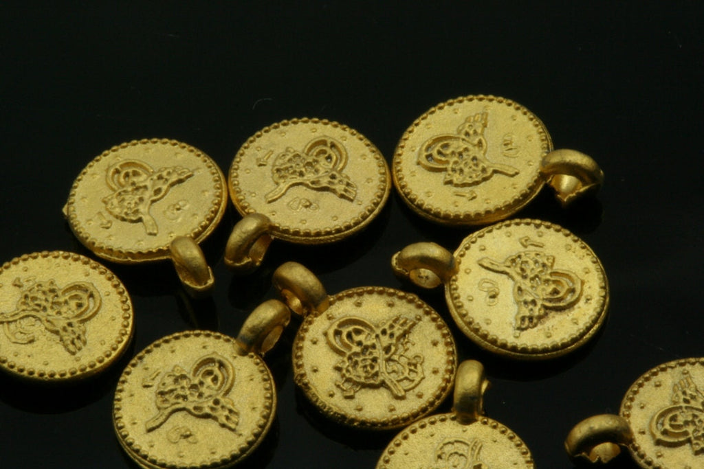 10 pcs 10mm ottoman sign gold plated alloy finding charm pendant 688