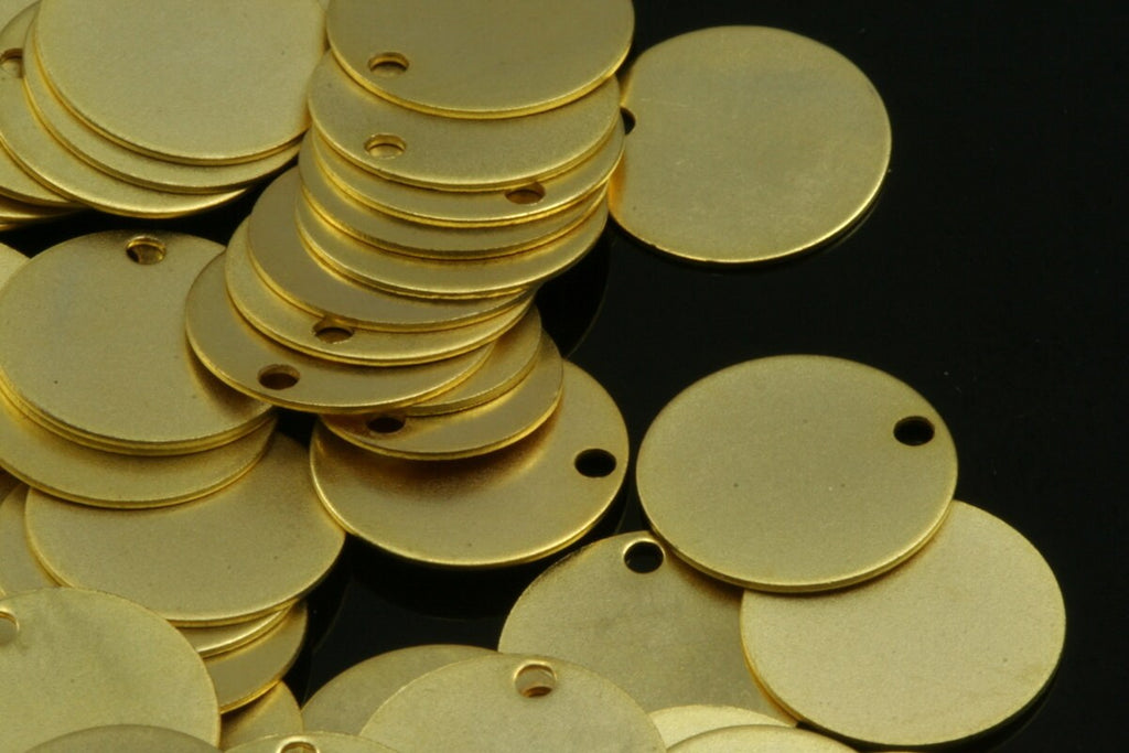 gold plated tag 10 pcs  12mm gold plated brass 628