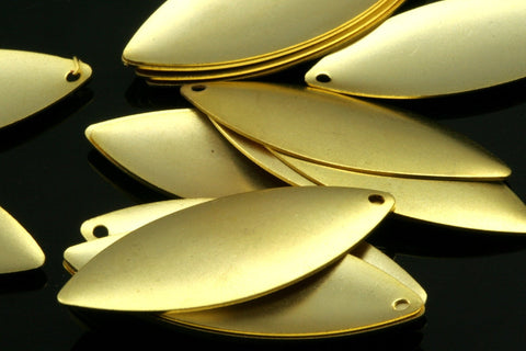 4 pcs  35x14mm gold plated brass curved marquise shape finding charm pendant 580