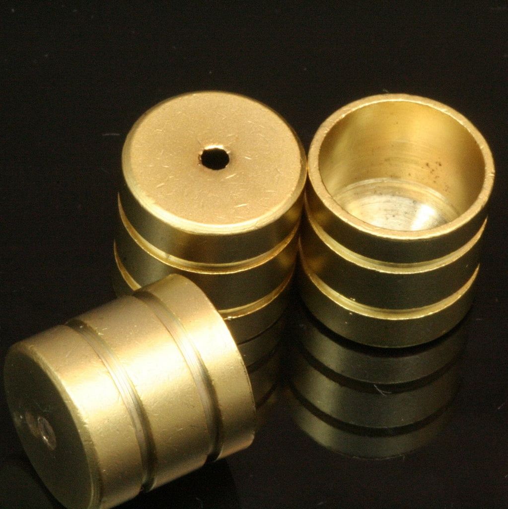 4 pcs  9 X 10mm 8mm inner gold plated brass cone spacer holder finding charm end caps 879-9 ENC8