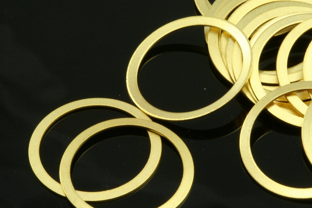 Circle Links, Seamless Ring Circle Connectors for Jewelry Making gold plated brass 10 pcs 25mm (hole 22mm ) bab22 729