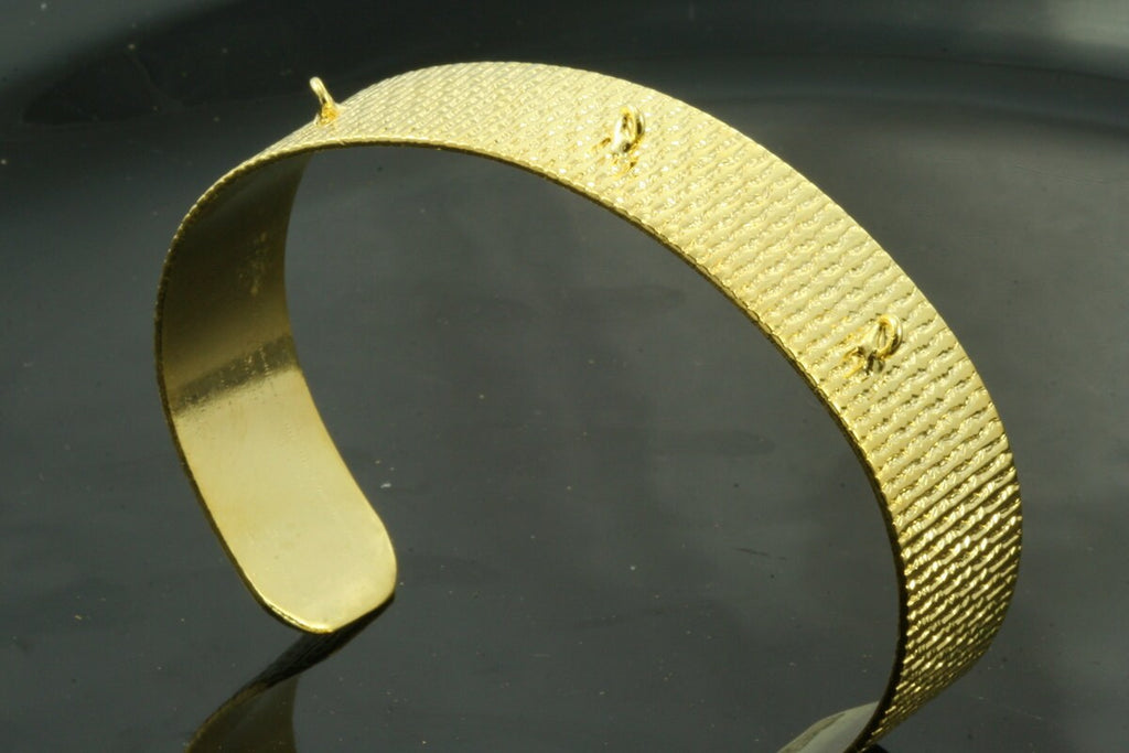 Bracelet brass 1 pc  61mm gold plated 7" adjustable 527