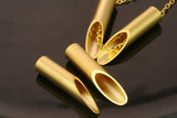 2 pcs  6x28mm (4,5mm hole) gold plated brass diagonal cut tube finding connector charm pendant ttt628-512