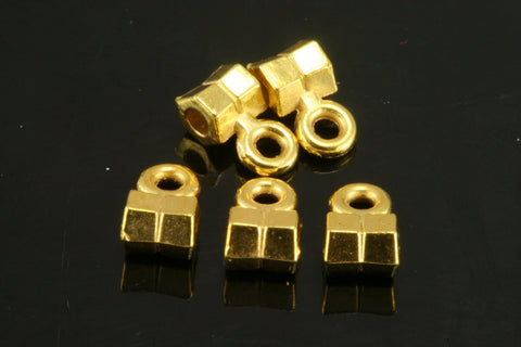 hanger holder 10 pcs 7,5x4,5mm 1,3mm hole gold plated alloy charm 46