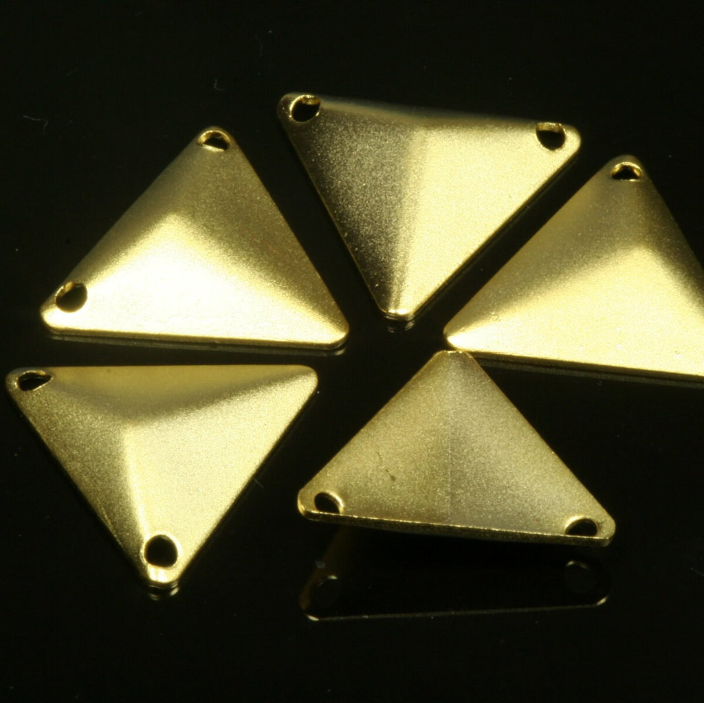 10 pcs  14,5x13mm gold plated triangle shape pendant brass gold plated brass with 2 loop 750