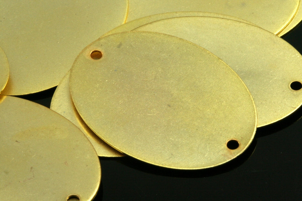 2 pcs  27x37mm gold plated tag oval shape brass gold plated brass 594