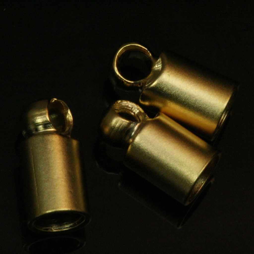 end caps 10 pcs 4x7,7mm 3,4mm inner with loop gold plated brass cone spacer holder finding charm 788-4 ENC4