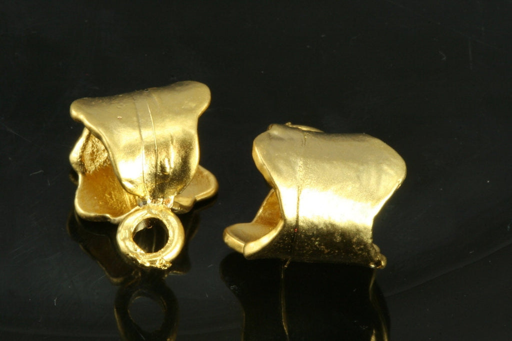 Charm hanger holder 17mm 9mm hole gold plated brass brass 459