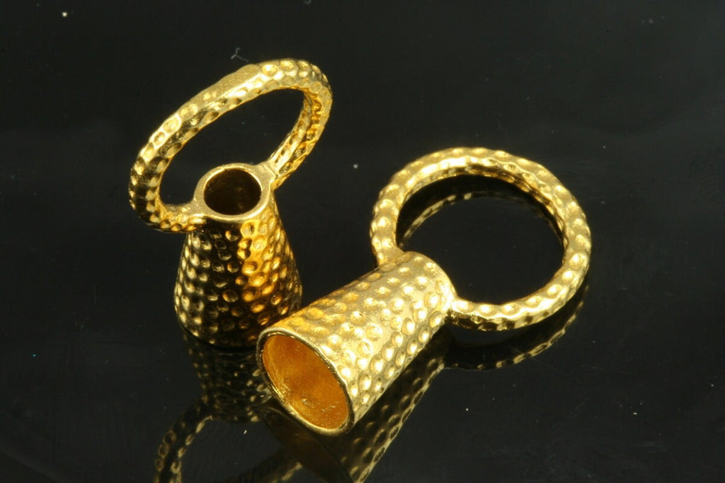 2 pc 25x15mm (hole 3mm 7mm) gold plated alloy charm hanger holder 440