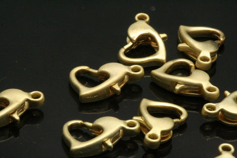 lobster claw clasps 20 pcs 12mm heart shape gold plated alloy 752