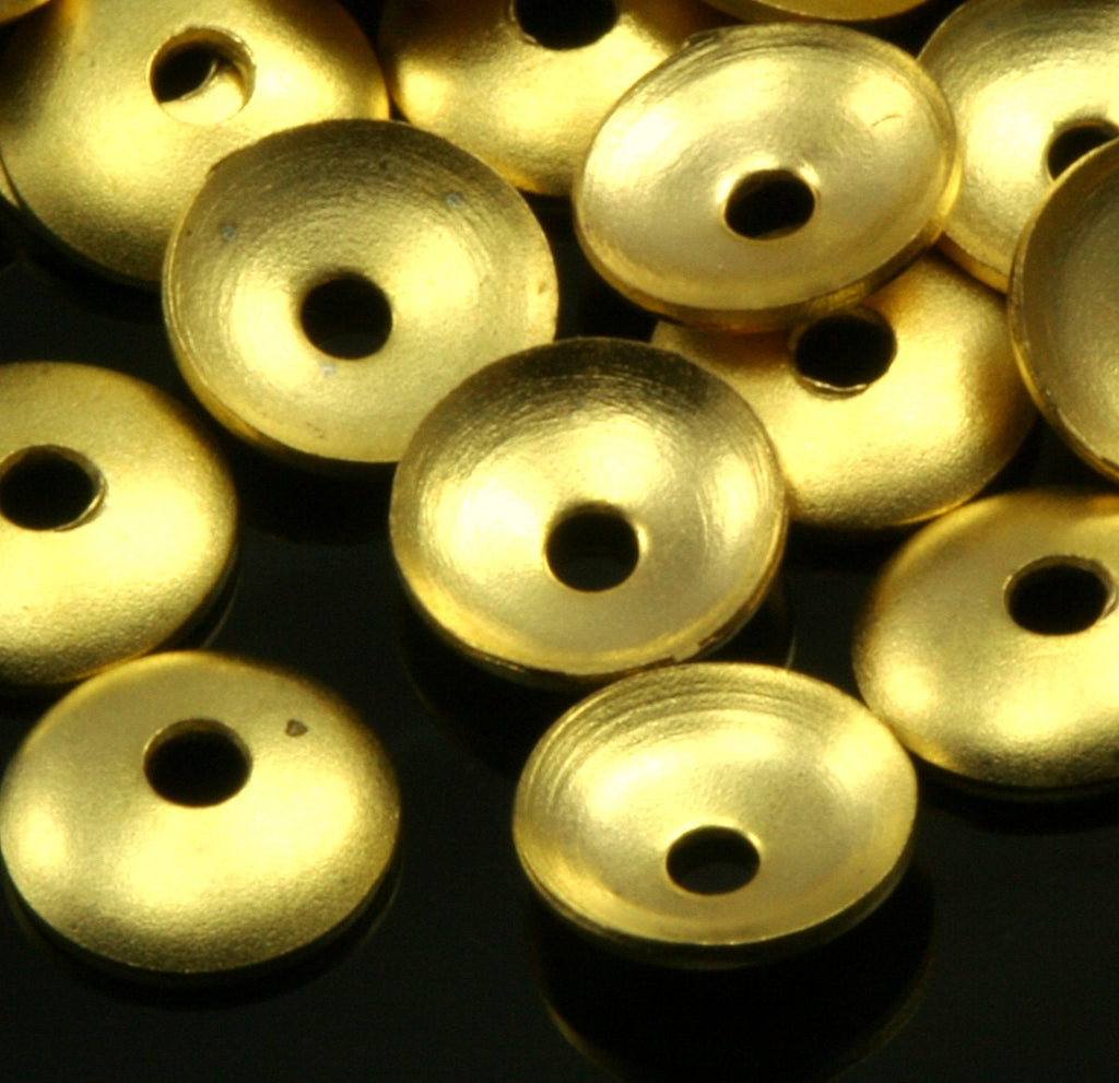50 pcs 6mm 1,5mm hole gold plated brass cone spacer holder finding charm end caps 602 tmlp