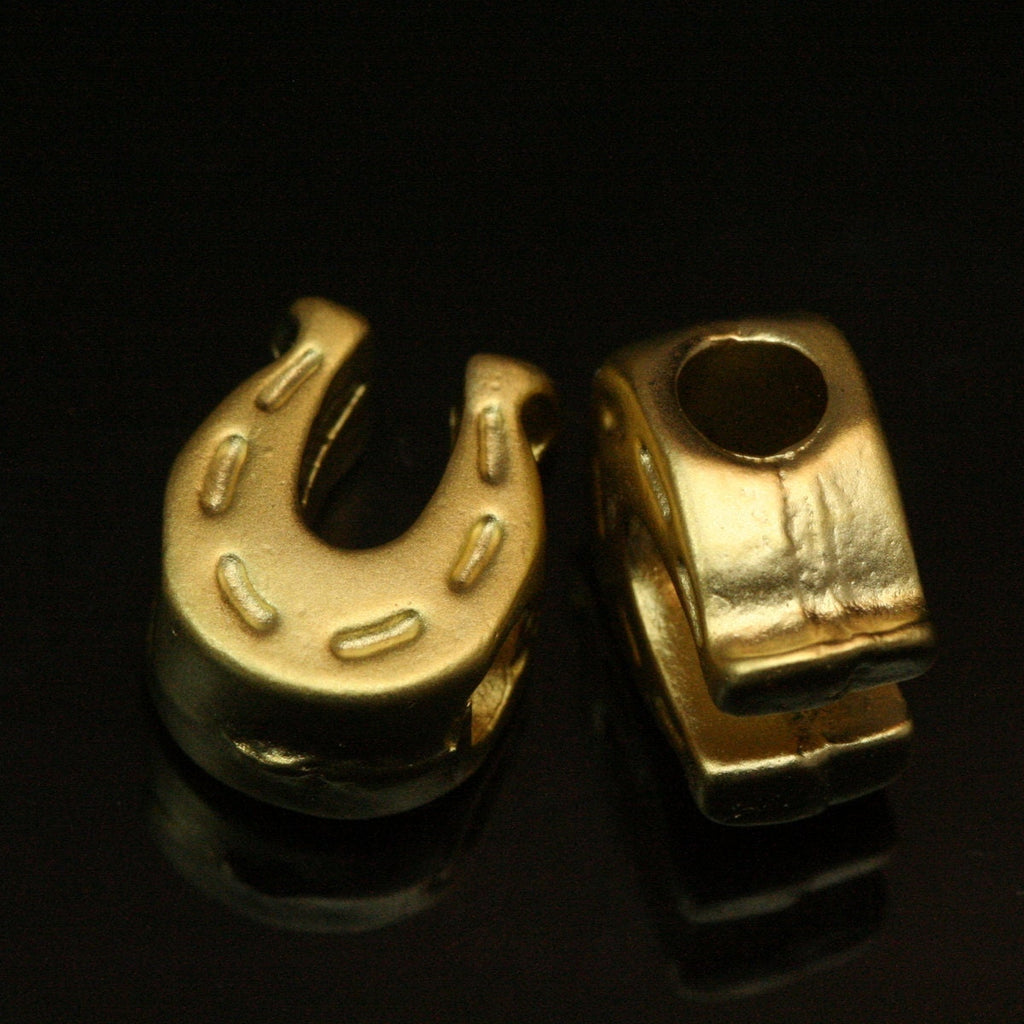 5 pcs 11mm (3mm 1/18" hole) gold plated alloy horseshoe finding charm pendant  1360