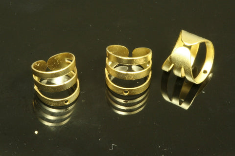 10 pcs 9mm gold plated brass ear cuffs with one hole 9mm 3/8 inch 714