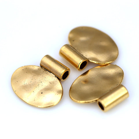 2 pcs 24x22mm (4mm hole) gold plated alloy finding charm pendant 1326