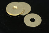 30 pcs raw brass 20mm circle tag (6mm 1/4") 1 hole charms, findings 61RM-33 middle hole washer