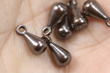 Brass drop shape one loop charms 7.7mm antique brass tone ,findings 138AB-33 tmlp