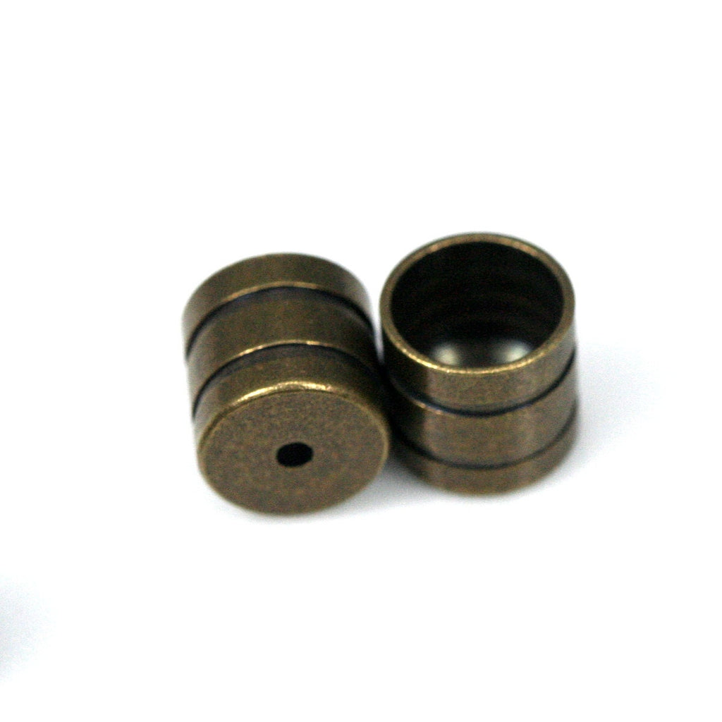 brass ends cap, 7x6.7mm 6mm inner antique brass cord  tip ends, brass ribbon end, findings ENC6 1489