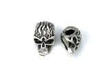 Silver plated Skull Pendant  13x8mm (hole 3.8mm) Skull Findings spacer bead bab352 N129