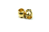 Gold plated brass spacer, bead 4 pcs  10x11.5mm ( holes 6.5mm ) 907 bab6.5 400