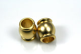 Gold plated brass spacer, bead 4 pcs  10x11.5mm ( holes 6.5mm ) 907 bab6.5 400