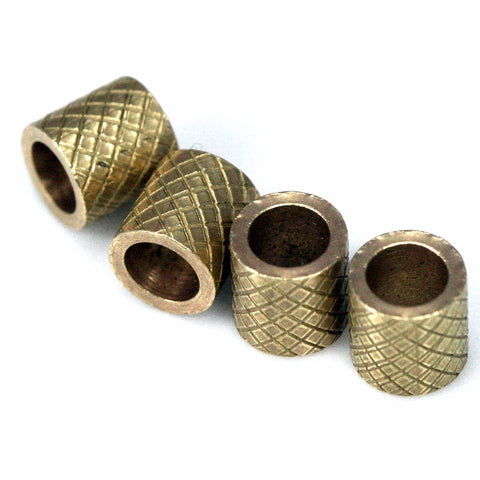 Textured Tube 6x6mm (hole 4mm) Raw Brass Charms Findings Spacer Bead bab4 ttt66 1618